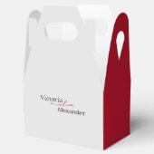 Elegante minimalist met rode accenten bruiloft bedankdoosjes (Geopend)