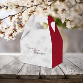 Elegante minimalist met rode accenten bruiloft bedankdoosjes