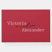 Elegante minimalist met rode accenten bruiloft gastenboek (Achterkant)