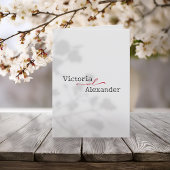 Elegante minimalist met rode accenten bruiloft programma