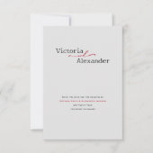 Elegante minimalist met rode accenten bruiloft save the date (Voorkant)