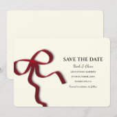 Elegante minimalist met rode boog - Eenvoudige kla Save The Date (Voorkant / Achterkant)