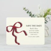 Elegante minimalist met rode boog - Eenvoudige kla Save The Date (Staand voorkant)