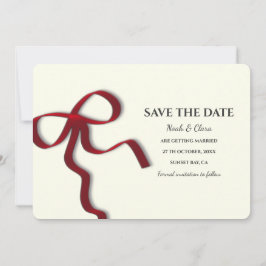 Elegante minimalist met rode boog - Eenvoudige kla Save The Date