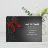 Elegante minimalist met rode boog - Eenvoudige kla Save The Date (Staand voorkant)
