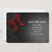 Elegante minimalist met rode boog - Eenvoudige kla Save The Date (Voorkant)