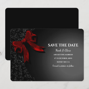 Elegante minimalist met rode boog - Eenvoudige kla Save The Date