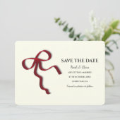 Elegante minimalist met rode boog - Eenvoudige kla Save The Date (Staand voorkant)