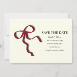 Elegante minimalist met rode boog - Eenvoudige kla Save The Date