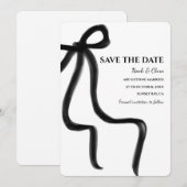 Elegante minimalist met zwarte boog Eenvoudige kla Save The Date (Voorkant / Achterkant)