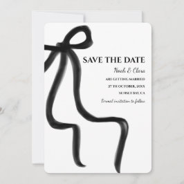 Elegante minimalist met zwarte boog Eenvoudige kla Save The Date