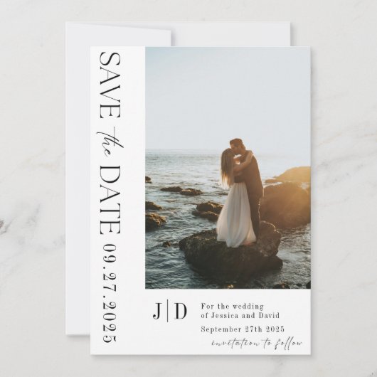 Elegante Minimalist Save-the-Date Moderne & Stijlv Save The Date (Voorkant)