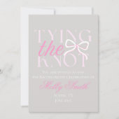 Elegante minimalist Ze bindt de knoop bruids Kaart (Voorkant)