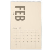 Elegante Minimalistische 2026 Agenda Kalender (Feb 2027)