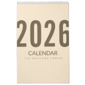 Elegante Minimalistische 2026 Agenda Kalender (Hoes)