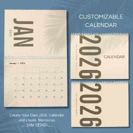 Elegante Minimalistische 2026 Agenda Kalender