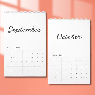 Elegante Minimalistische 2026 Agenda Kalender