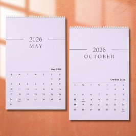 Elegante Minimalistische 2026 Agenda Kalender