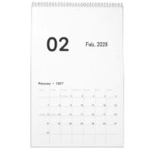 Elegante Minimalistische 2026 Agenda Kalender (Feb 2027)