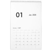 Elegante Minimalistische 2026 Agenda Kalender (Jan 2027)