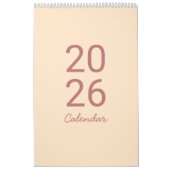 Elegante Minimalistische 2026 Agenda Kalender (Hoes)