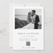 Elegante minimalistische 2 foto QR-code Sla de dat Kaart (Achterkant)