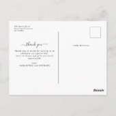Elegante minimalistische 4 foto bruiloft dank u briefkaart (Achterkant)