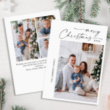 Elegante minimalistische 4 FOTO Kerstmis Groet