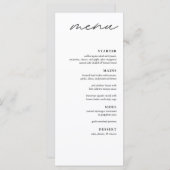 Elegante minimalistische 4 gangen diner bruiloft m menu (Voorkant / Achterkant)