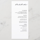 Elegante minimalistische 4 gangen diner bruiloft m menu (Voorkant)