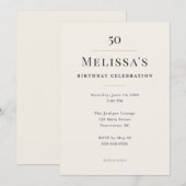 Elegante Minimalistische 50e Verjaardagsviering Kaart (Voorkant / Achterkant)
