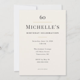 Elegante Minimalistische 60e Verjaardagsviering Kaart