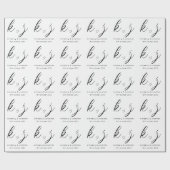 Elegante minimalistische aangepaste bruiloft monog cadeaupapier (Vlak)