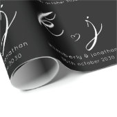 Elegante minimalistische aangepaste bruiloft monog cadeaupapier (Rol Hoek)