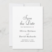 Elegante Minimalistische Aangepaste Foto Save the Date (Voorkant)