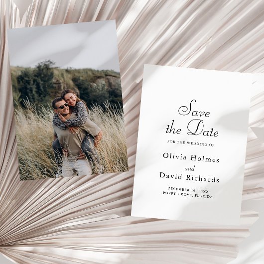 Elegante Minimalistische Aangepaste Foto Save the Date