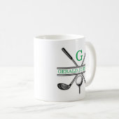 Elegante minimalistische aangepaste Golf Monogram  Koffiemok (Voorkant rechts)