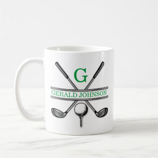 Elegante Minimalistische Aangepaste Golf Monogram  Koffiemok