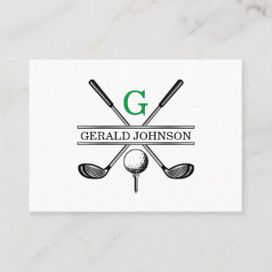 Elegante Minimalistische Aangepaste Golf Monogram Visitekaartje