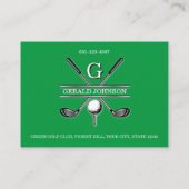 Elegante Minimalistische Aangepaste Golf Monogram Visitekaartje (Achterkant)