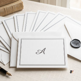 Elegante Minimalistische Aangepaste Initiaal Monog Notitiekaartje