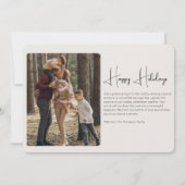 Elegante minimalistische aangepaste kerst eenvoudi feestdagenkaart (Achterkant)