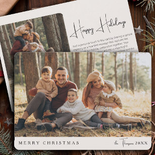 Elegante minimalistische aangepaste kerst eenvoudi feestdagenkaart