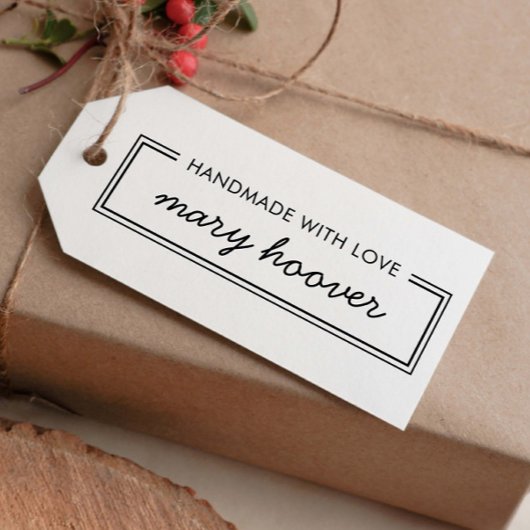 Elegante minimalistische aangepaste naam handgemaa rubberstempel