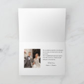 Elegante minimalistische aangepaste trouwfoto bedankkaart (Binnen)