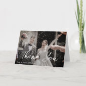 Elegante minimalistische aangepaste trouwfoto bedankkaart (Voorkant)