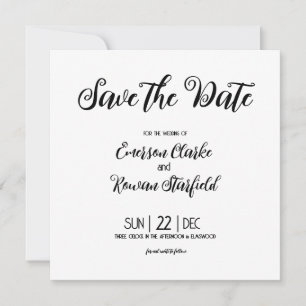 Elegante minimalistische aanpasbare foto met achte save the date