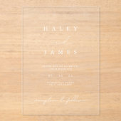 Elegante Minimalistische Acryl Trouw Uitnodiging (Voorkant)