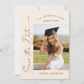 Elegante minimalistische afstudeerfeest foto QR-co Save The Date (Voorkant)