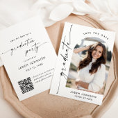 Elegante minimalistische afstudeerfeest foto QR-co Save The Date